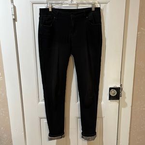 Jeans by Maurice’s in black with plaid cuff, great condition